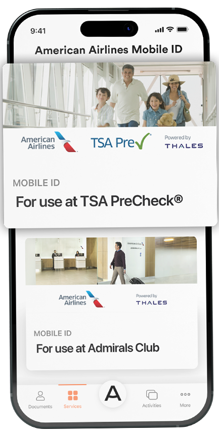American Airlines Mobile ID on Airside App
